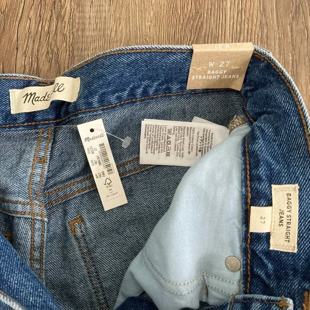 Madewell Baggy Straight Jeans in Firthway Wash - Picture 7 of 9